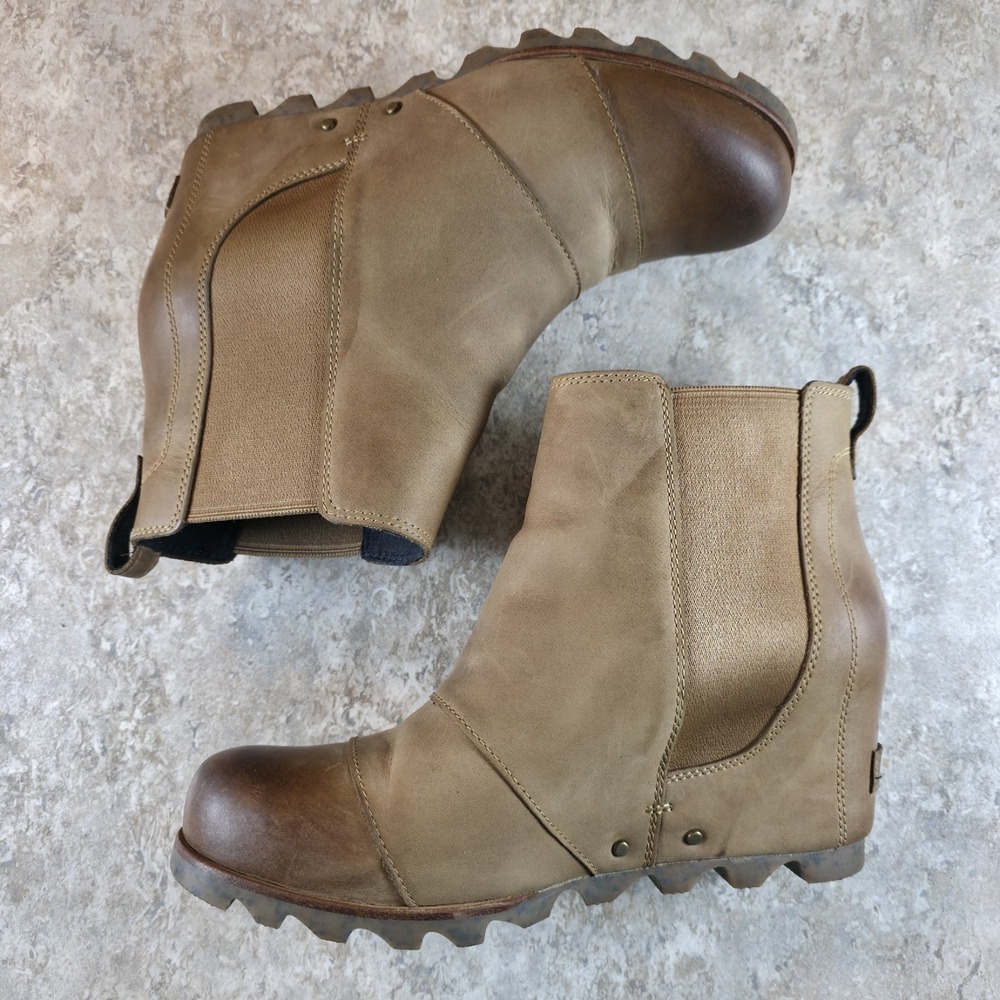 SOREL Lea Wedge Ankle Boots In Elk Curry Women Size 10 Waterproof *Barely Worn. - Picture 5 of 8
